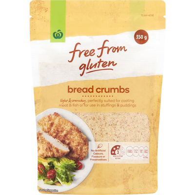 Woolworths Free From Gluten Breadcrumbs 350g无麸质面包屑无糖