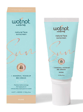 WotNot Natural Face Sunscreen BB Cream SPF 40+ Nude防晒霜60g