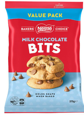Nestle Bakers' Choice Milk Choc Bits Value Pack 375g 巧克力