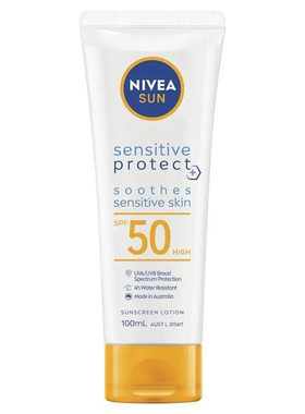 NIVEA Sun Sensitive Protect SPF50 Sunscreen Lotion 100ml防晒
