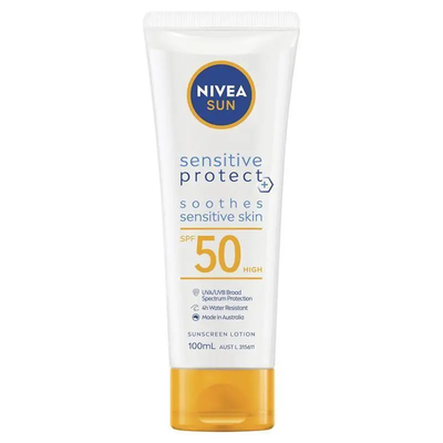 NIVEA Sun Sensitive Protect SPF50 Sunscreen Lotion 100ml防晒