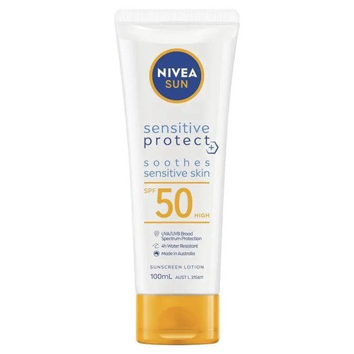 NIVEA Sun Sensitive Protect SPF50 Sunscreen Lotion 100ml防晒