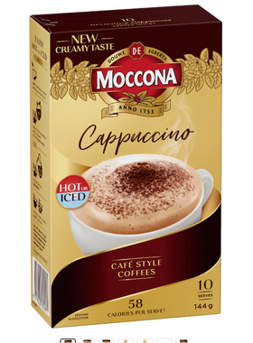 Moccona Coffee Sachets Cappuccino 10 pack 144g 速溶咖啡 澳洲