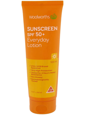 Woolworths Sunscreen Everyday Tube Spf 50+ 100ml 日用防晒霜
