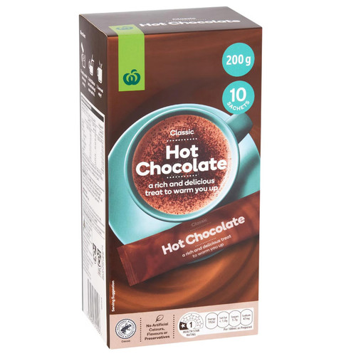 Woolworths Hot Chocolate 10 pack 200g 热巧 澳洲代购