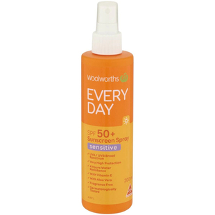 Woolworths Sensitive Spray Spf50+ 200ml 敏感肌日常防晒喷雾