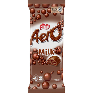 Nestle Aero Milk Chocolate Block 118g 雀巢牛奶巧克力澳洲代购