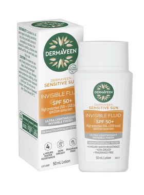 DermaVeen Sensitive Sun Invisible Fluid SPF50+50ml防晒霜澳洲