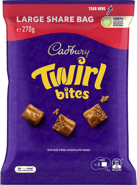 Cadbury Twirl Milk Chocolate Bites Large 270g 巧克力澳洲代购