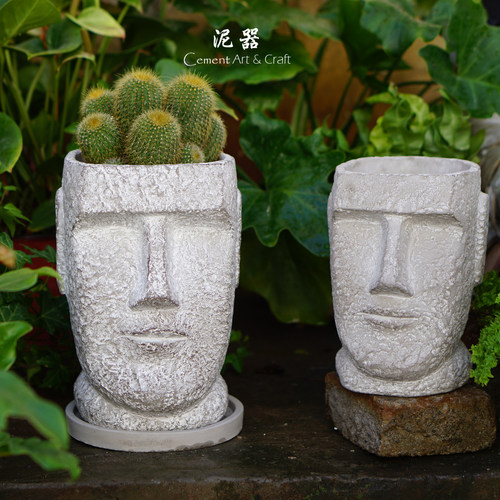 水泥北欧雕像花盆家居装饰