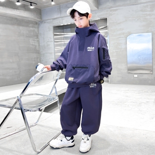 男童春秋款套装2026新款春季卫衣中大儿童帅气时髦男孩春装酷帅潮