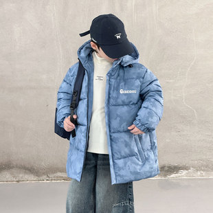 男童羽绒棉服冬季中长裤2025新款大儿童棉衣外套加厚保暖冬装棉袄