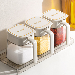 调料盒油壶套装 瓶 家用厨房盐罐调味瓶罐玻璃调料瓶收纳盒糖罐分装
