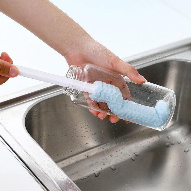 日本进口杯刷长柄海绵刷家用保温杯奶瓶水杯刷子清洁小瓶口无死角