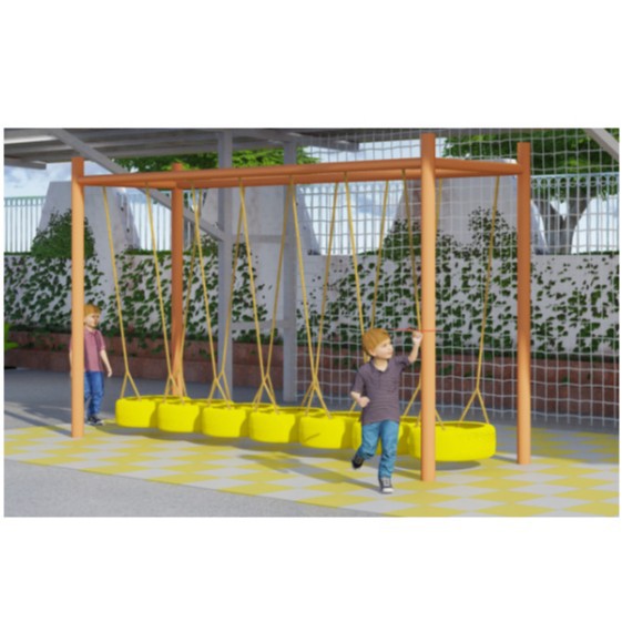 幼儿园平衡木儿童荡桥独木桥彩色晃动铁链儿童户外运动训练器材