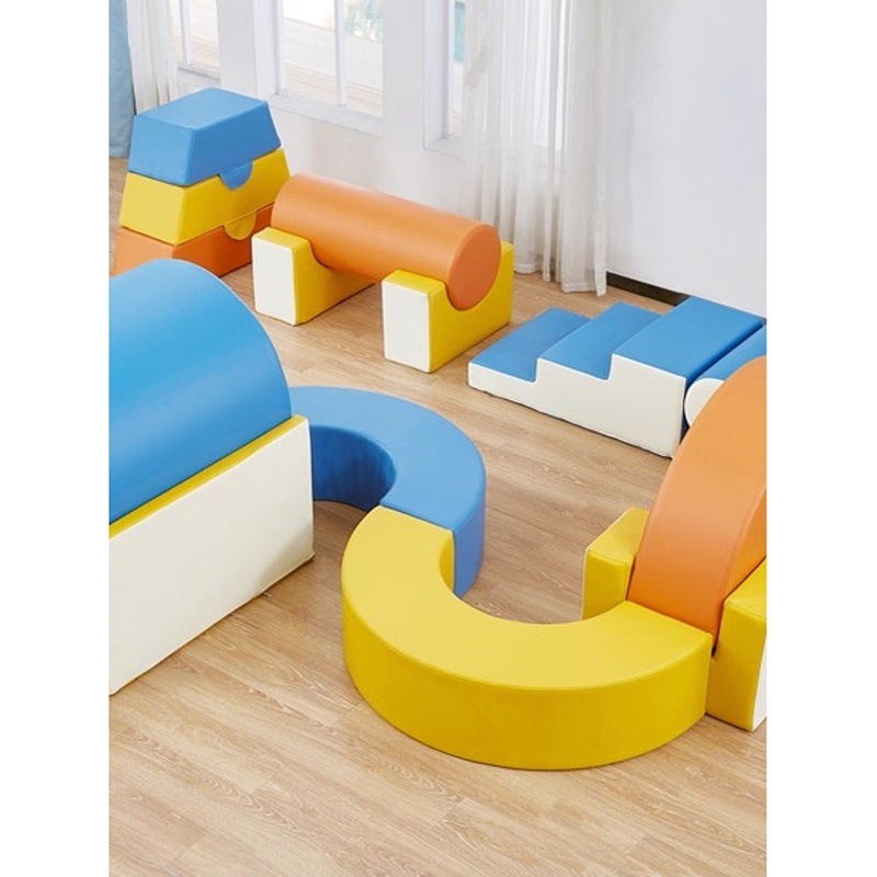 幼儿园早教软体组合儿童室内攀爬运动感统训练器材软包接龙游戏
