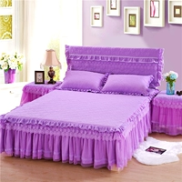 Phiên bản tiếng Hàn của váy lót có đệm lót bằng vải ren ba bộ 1,5m1,8 m Simmons chống trượt che bụi - Váy Petti ga giường viền họa tiết