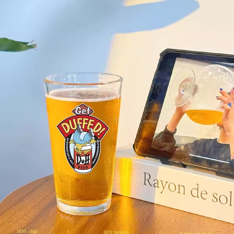 【吖，掉进酒里】创意玻璃杯ins啤酒杯家用冷饮杯酒馆精酿扎啤杯