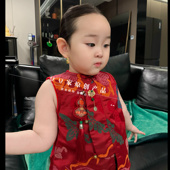 马甲宝宝国风葫芦纹刺绣夏背心旗袍裙 旗袍唐装 亲子款 女童新中式