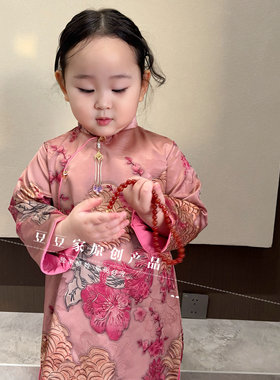 清仓女童新中式千金凤凰旗袍