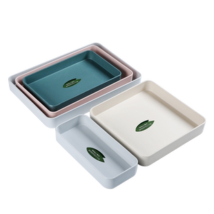 希尔家用客厅密胺塑料茶盘茶杯杯子水果餐盘水杯托盘长方形深菜盘