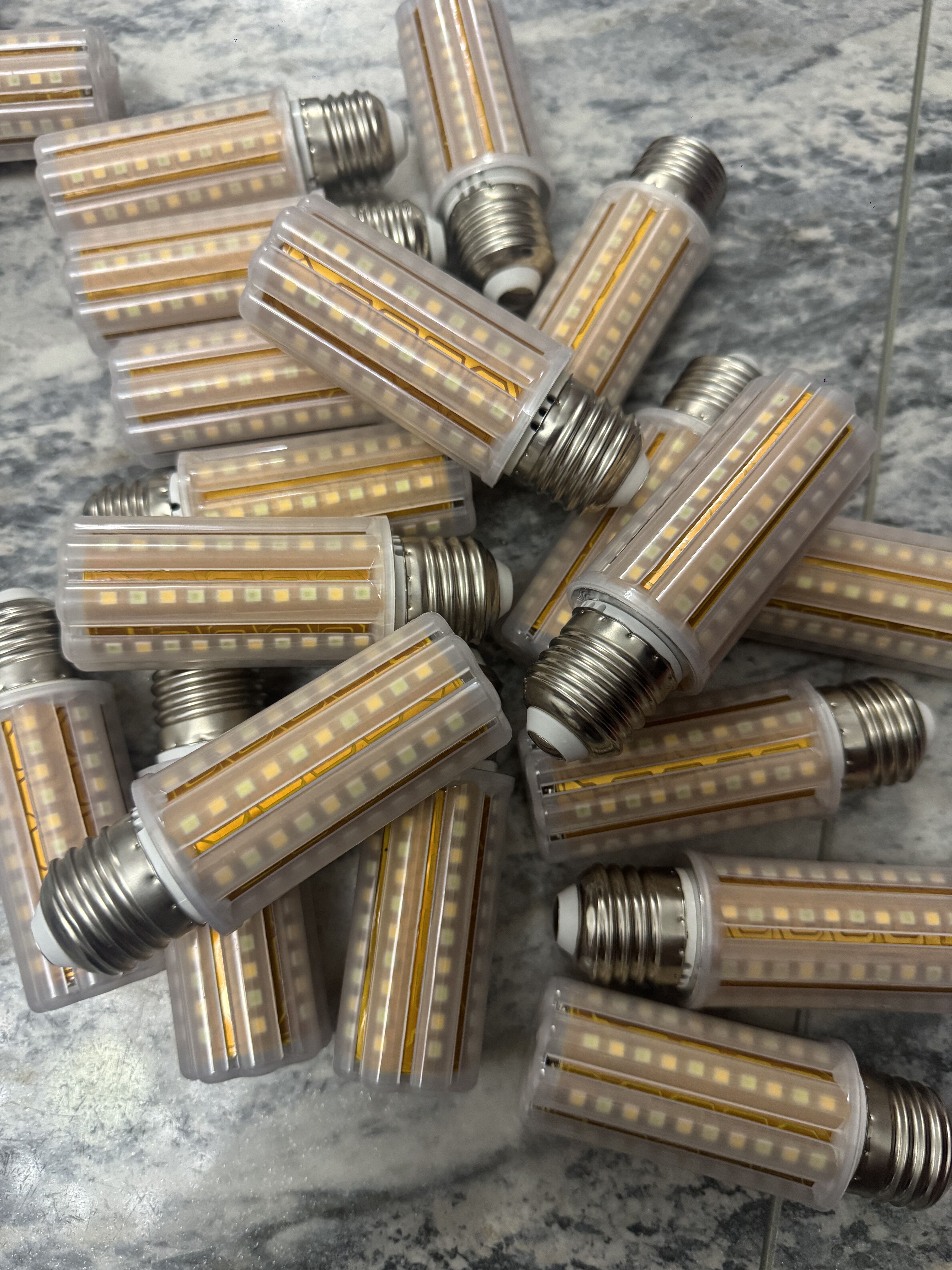 二手LED玉米灯泡E27大螺口16W三色变光图片