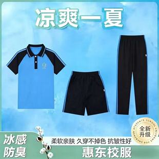 现货广东惠东县中小学统一校服夏季男女运动套装