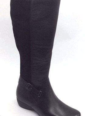 dansko黑色牛皮圆头 低跟高帮靴 37码