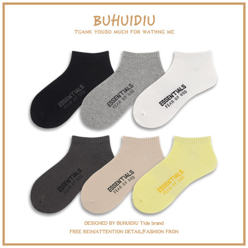 不会丢的袜子男女高街字母短袜夏