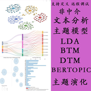 lda主题模型python文本分析BTM中文英文ldavis关系图主题演化