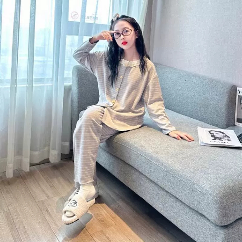 女童德绒睡衣套装秋冬款德绒保暖儿童家居服洋气中大童空调服
