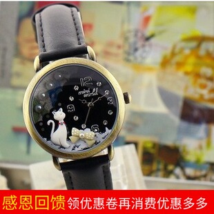 MINIWORLD软陶手表韩国时尚女表镂空珍珠手工软陶猫精美石英表879