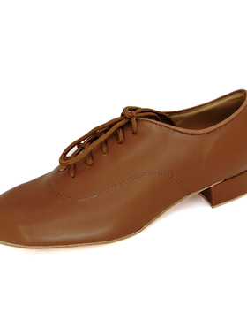专业Argentine Tango Shoes棕色牛皮阿根廷硬底探戈舞鞋男