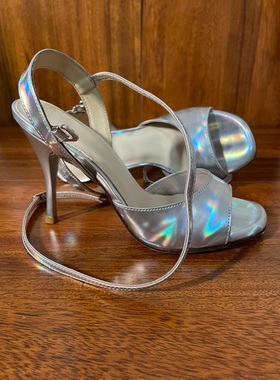 颜控仙女银色小羊皮牛皮底加厚阿根廷探戈Tango Salsa舞鞋