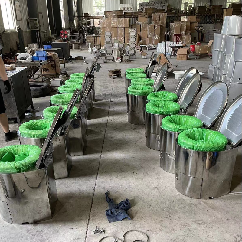 不锈钢马桶免水冲座便器旱厕打包集便器人防矿山避难船舶移动厕所
