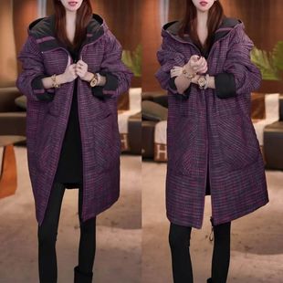 双面穿中长款显瘦外套女2026冬新款韩版宽松保暖气质棉服大衣口袋