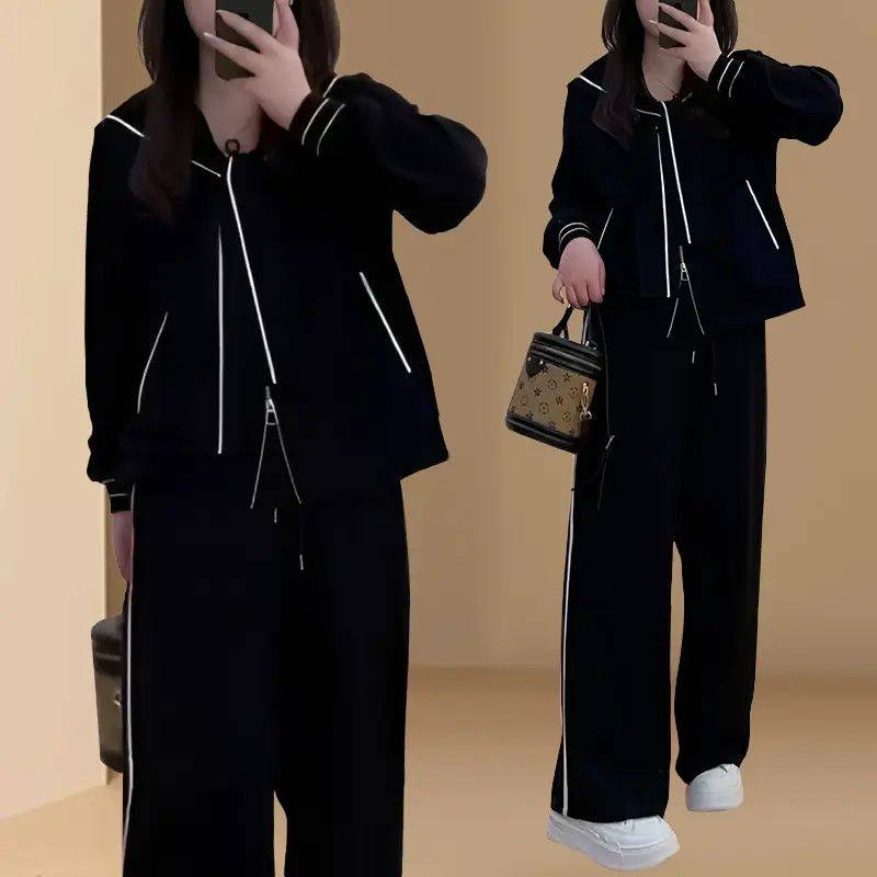 韩版休闲运动爆款春秋季新款套装女装时尚韩版上衣女阔腿裤两件套,女装/女士精品,大码套装,淘宝优惠券,粉丝福利购,淘宝优惠卷