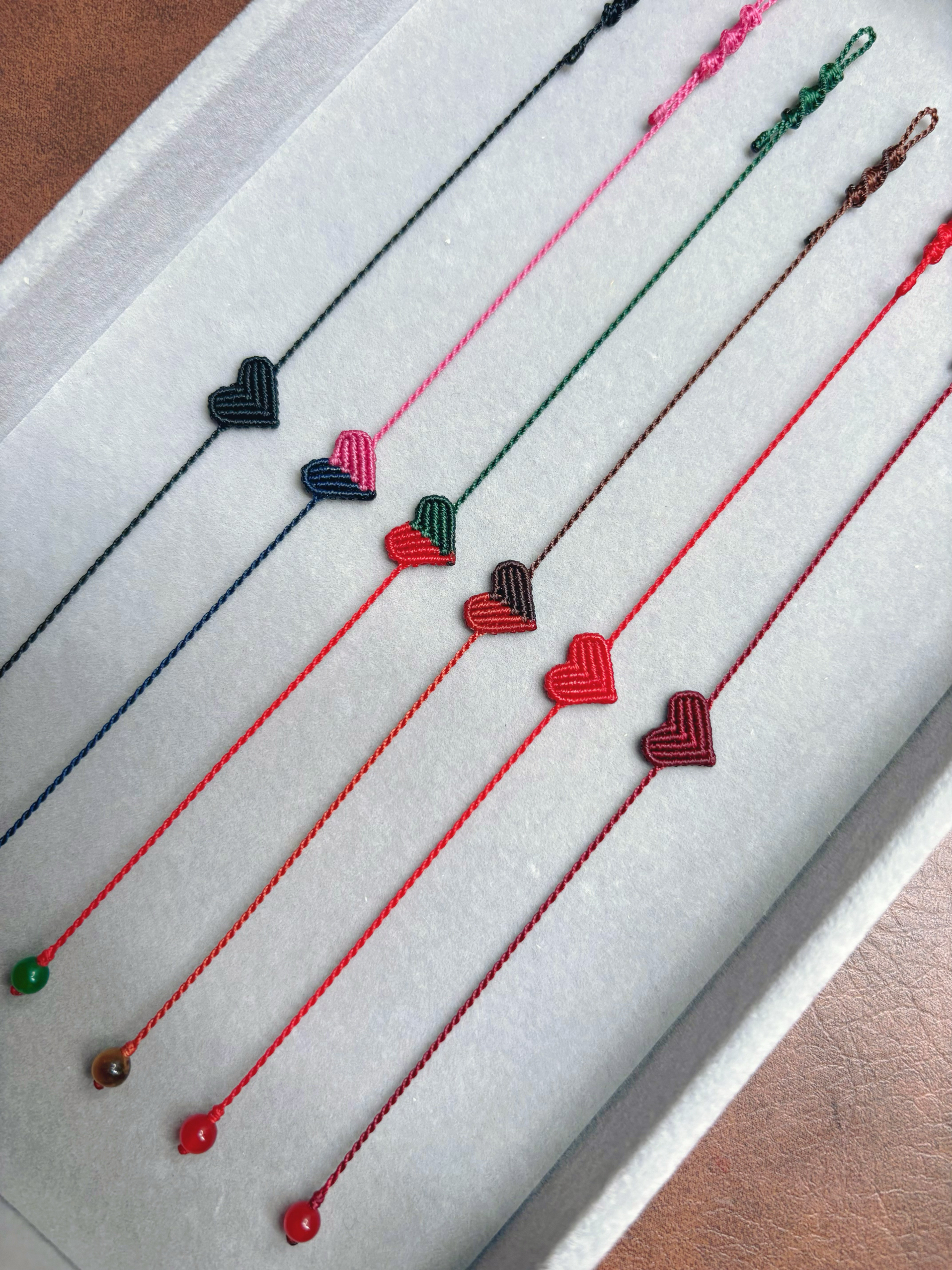 爱心｜手工编织手绳小众设计礼物本命年饰品定制极细小红绳手链