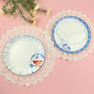 日本哆啦A梦机器猫可爱卡通密胺树脂18厘米圆盘