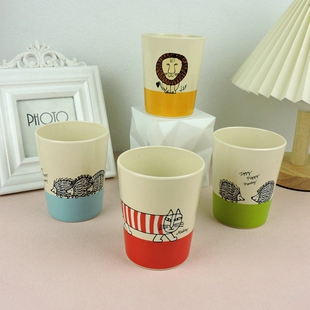 日本莉莎拉森Lisa larson猫咪刺猬狮子竹纤维马克杯随手杯