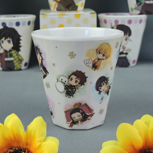 新品密胺美耐皿仿瓷树脂卡通双子星圆形宝宝儿童平盘水杯汤匙叉子