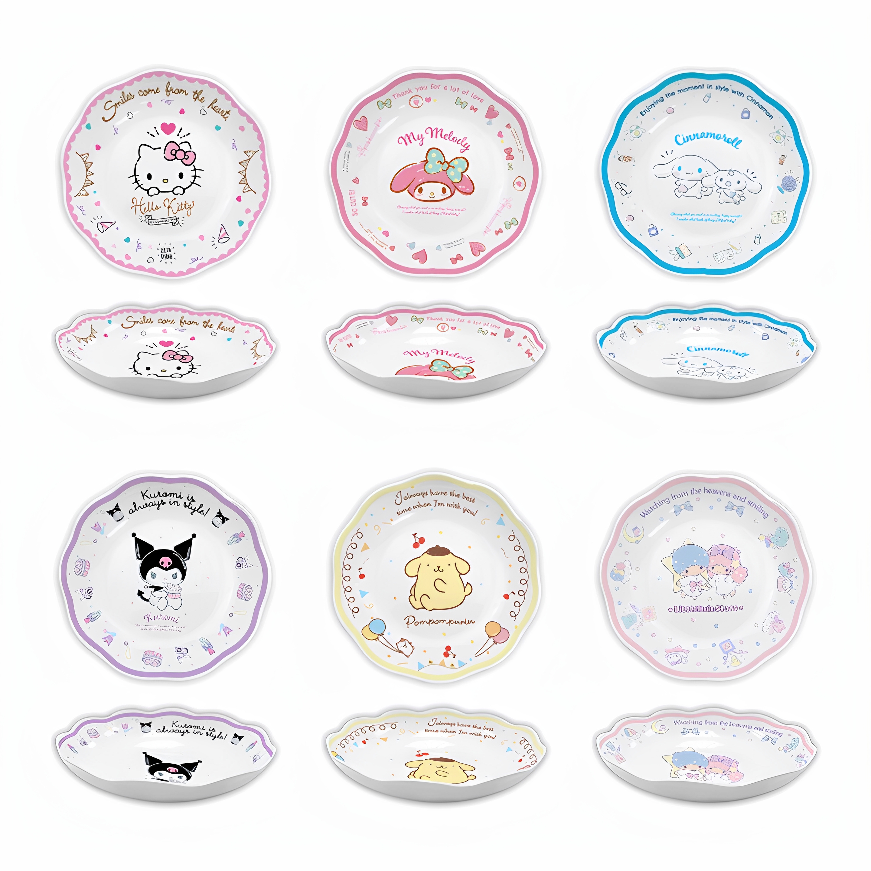 密胺高颜值时尚Sanrio三丽鸥8.5英寸花边深盘酷洛米玉桂狗Melody