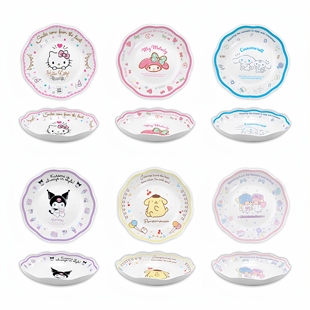 密胺高颜值时尚Sanrio三丽鸥8.5英寸花边深盘酷洛米玉桂狗Melody