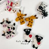 尼泊尔手工羊毛毡胸针可爱绵羊牛别针卡通大衣毛衣装 饰包包配饰