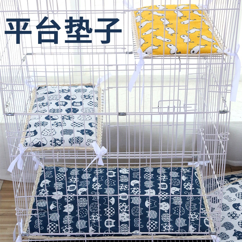 猫笼平台垫子可系带垫子双面夹棉四季通用垫子犬猫床垫工厂