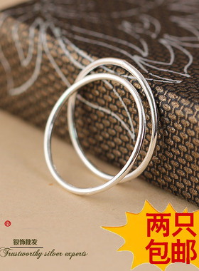 指环素圈紫蝉925纯银简约细尾戒