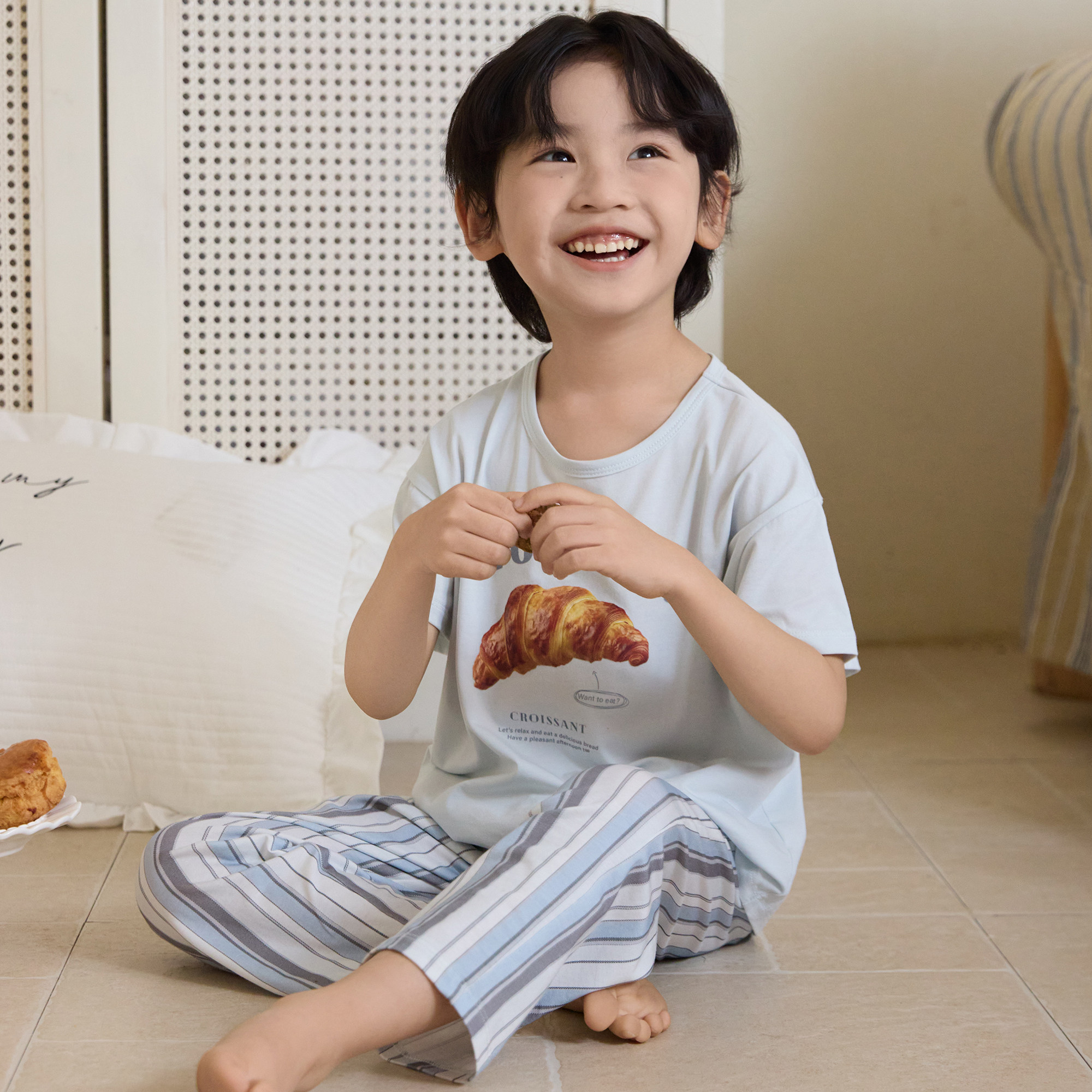 粒粒仔男童夏季家居服睡衣图片