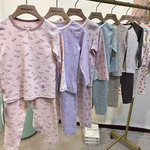 2025小黑托昵尼厚内衣秋衣裤套装中大女童秋冬舒绒棉宝宝棉内衣