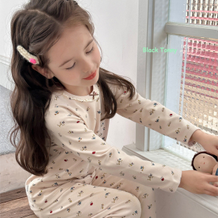 2024小黑托昵尼厚内衣秋衣裤 中大女童秋冬舒绒棉宝宝棉内衣 套装