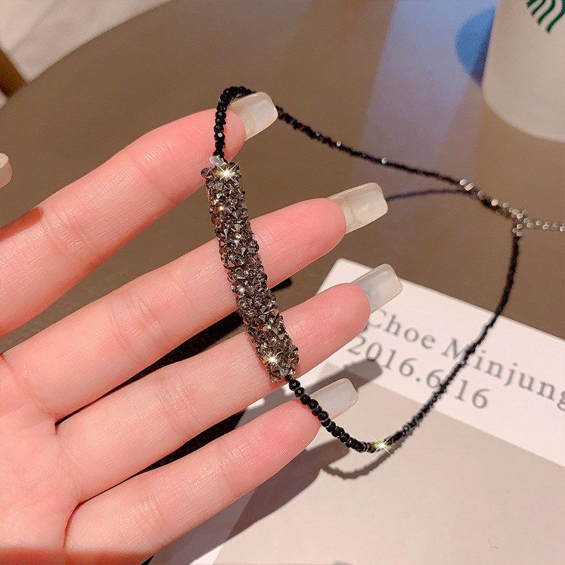 黑色链锁骨时尚新款高级感设计